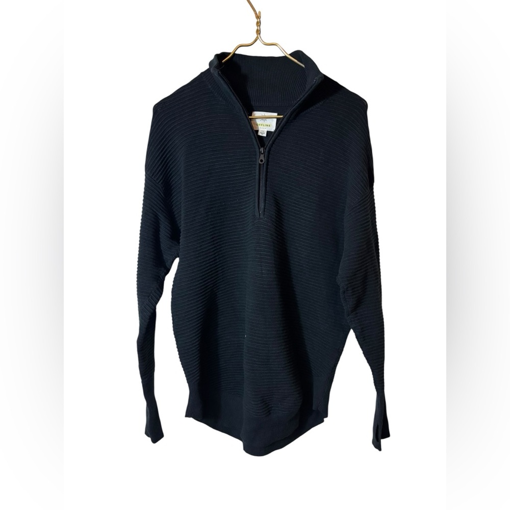 Black Half-Zip Ribbed Sweater - Unknown Brand
